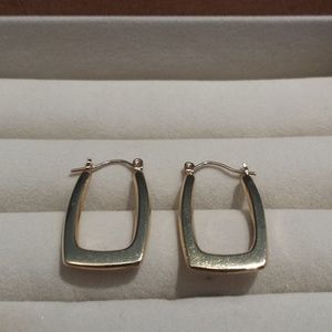 10-Karat Gold Hoop Earrings (Rectangle)